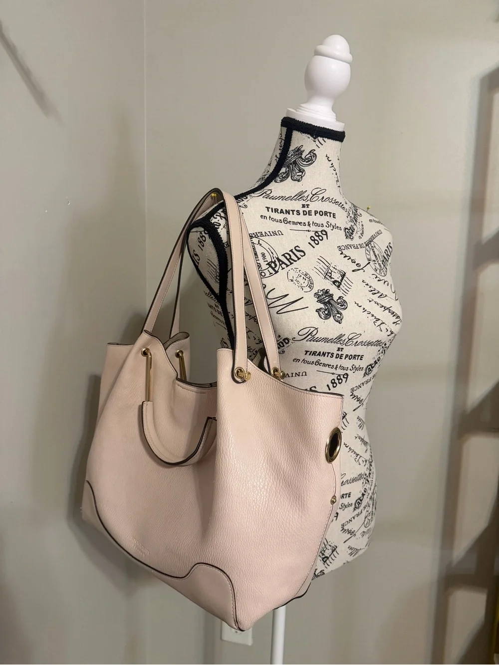 Sondra Roberts Squared Blush Vegan Leather Tote Shoulder & Top Handle Bag - Picture 13 of 16